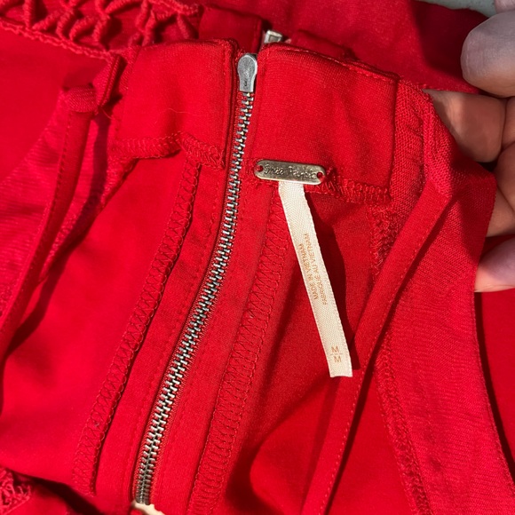 Free People | Crochet Halter Crop Top in Red Size Medium - Picture 3 of 3